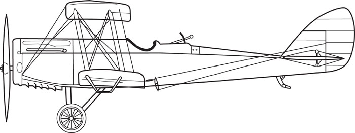 DeHaviland DH-4 airplane side view by Karen Carr